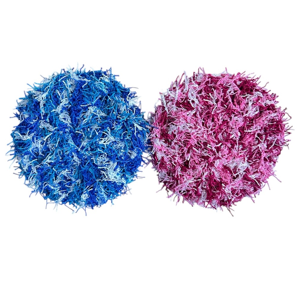 Hand Crafted Colorful Scrubbing Kitchen or Spa Pads Reusable Crocheted Polyester - Picture 4 of 11